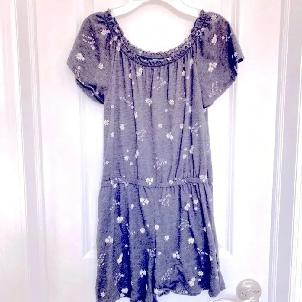 Old Navy Girl’s Size 12 Charcoal Gray Daisy Romper
